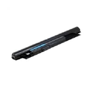 Black Dell battery with a sleek design, featuring four cells and a capacity of 62WHR, ideal for compatible Dell laptops.