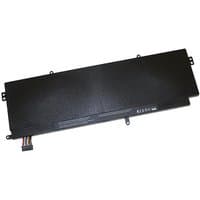 Black rectangular lithium battery for Dell, 42WHR capacity, with connector and label on the side.
