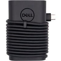 Black Dell Origin Storage FHYND power adapter with coiled cable and plug, 65W indoor use.