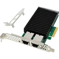 Dual-port Intel X540 NIC PCIe 2.1 x8 card with black heatsink and metal bracket by Origin Storage.