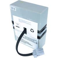 Gray Origin Storage UPS battery cartridge RBC33 with black cable and connector, recycling symbol on white label.