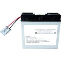 Replacement UPS battery cartridge RBC7 with black top, red and black wires, and white label by Origin Storage.