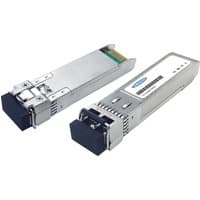 Silver Origin Storage transceiver with black connector, labeled for Palo Alto compatibility, compact rectangular design.