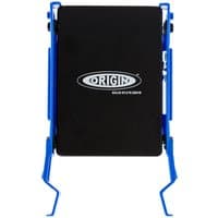 Black Origin Storage SSD in blue hot swap caddy with 3.5in converter, featuring Origin logo on the front.