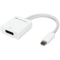 White OWC USB Type-C to DisplayPort adapter with short cable and branded logo on the connector.