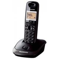 Black Panasonic KX-TG2511 DECT telephone with a sleek design, featuring a numeric keypad, caller ID display, and a compact charging base.