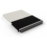 Black PATCHBOX .one 30RU STP with compact design, modular cable management, and sleek black finish.
