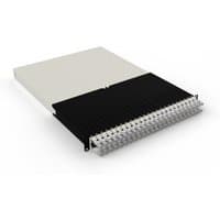White PATCHBOX .one 30RU UTP with black retractable cable management system and multiple ports.
