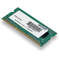 Green Patriot Memory 4GB DDR3-1600 RAM module with white label and gold connectors.