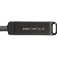 Black Patriot Memory Rage R550 USB flash drive, 512GB, with USB Type-A connector and keyring loop.