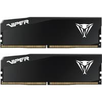 Black Patriot Memory Viper Elite 5 Ultra DDR5 RAM modules, 96 GB total, with white Viper logo and sleek design.