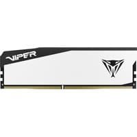 White and black Patriot Viper Elite 5 memory module with Viper logo, 16 GB capacity, sleek design.