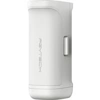 White PGYTECH power bank 3000 mAh with curved edges and side button, sleek design with PGYTECH logo.