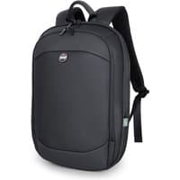 Black PORT Designs Chicago Evo 16" backpack with padded straps, front pocket, and sleek design.