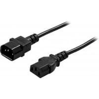 Black PowerWalker power cable with C14 and C13 couplers, featuring a durable design and standard connectors.