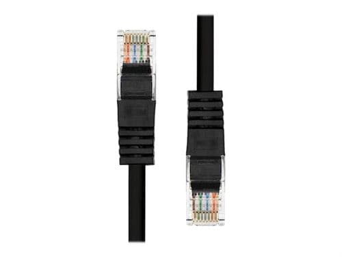 Black 15M ProXtend CAT5e U/UTP CU PVC Ethernet cable featuring clear connectors with color-coded wires visible inside.