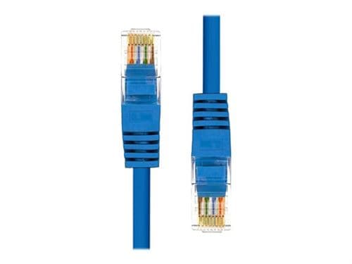 Blue 3M ProXtend CAT5e U/UTP CU PVC Ethernet cable featuring transparent connectors and a flexible PVC outer layer.