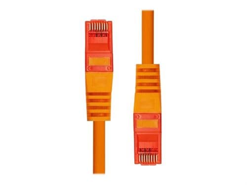 Bright orange 20CM ProXtend CAT6 U/UTP CU LSZH Ethernet cable with durable connectors, featuring a flexible design and low-smoke, zero-halogen material.
