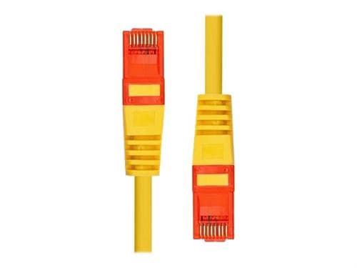 Yellow ProXtend CAT6 U/UTP CU LSZH Ethernet cable, 20M long, featuring durable connectors with red and yellow accents for enhanced visibility and performance.