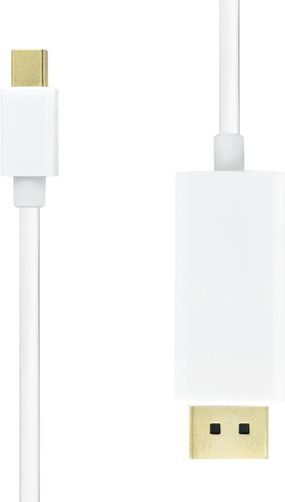 White 0.5 m USB Type-C to DisplayPort video cable adapter with a sleek design and gold-plated connectors for optimal signal transfer.