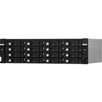 Black QNAP TL-R1620Sdc HDD/SSD enclosure with 16 front drive bays in a rackmount design.