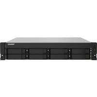 QNAP TS-832PXU-RP NAS Rack 2U, black front panel, eight drive bays, 10GbE and 2.5GbE ports.