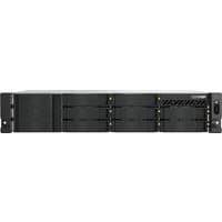 Black QNAP TS-855EU-RP NAS Rack, 2U size, with multiple drive bays and front panel controls.