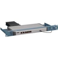 Blue and gray Rackmount.IT RM-CI-T31 mounting bracket with multiple ports and cable, designed for network equipment.