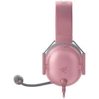 Pink Razer Blackshark V2 X wired gaming headset with head-band and adjustable microphone.