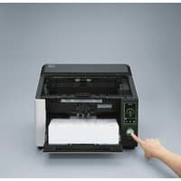 Black and grey Ricoh fi-8820 ADF scanner, A3 size, 600 x 600 DPI, with open tray and control panel on the right.