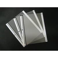 Clear Ricoh PA03770-0015 carrier sheets with white punched strips for printer/scanner use.