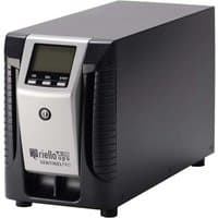 Black Riello Sentinel Pro 1000 UPS with LCD display and control buttons on the front panel.
