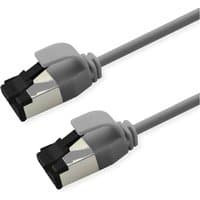 Grey Roline Cat8.1 S/FTP networking cable, 2m, with shielded connectors and black locking clips.