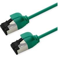 Green Roline Cat8.1 S/FTP networking cable, 2m length, with metallic shielded connectors and green protective boots.