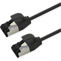 Black Roline Cat8.1 S/FTP networking cable, 1.5m, with shielded connectors and robust black casing.