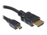 Black Roline HDMI High Speed Cable with Ethernet, featuring a male A connector and a male D connector, measuring 2 meters in length.