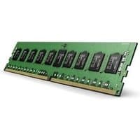 Green Samsung 32GB DDR4 2400MHz ECC memory module with black chips and gold contacts.