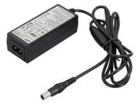 Black Samsung BN44-00394A power adapter with a rectangular body, a gray label on top, and a black cable ending in a cylindrical connector.