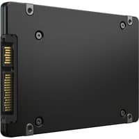 Black Samsung 2.5" NVMe SSD with visible gold connector pins and screw holes on the corners.