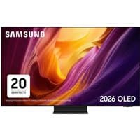 Samsung 55" S95H 4K HDR OLED Smart TV with thin bezels, vivid display, and sleek black stand.