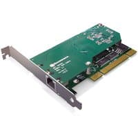 Green SANGOMA Single Span T1/E1/J1 PCI card with a metal bracket and Ethernet port.