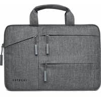 Grey Satechi 15" laptop sleeve case with dual zippered pockets and handle.