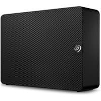 Black Seagate Expansion 12TB external hard drive with textured surface and Seagate logo on front.