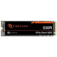 Seagate FireCuda 530R 2TB M.2 2280 SSD with black and orange label, PCIe Gen4 branding, compact circuit board.