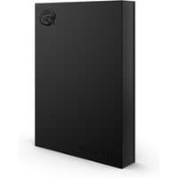 Black Seagate Game Drive FireCuda external hard drive, 5 TB, sleek rectangular design with FireCuda logo.