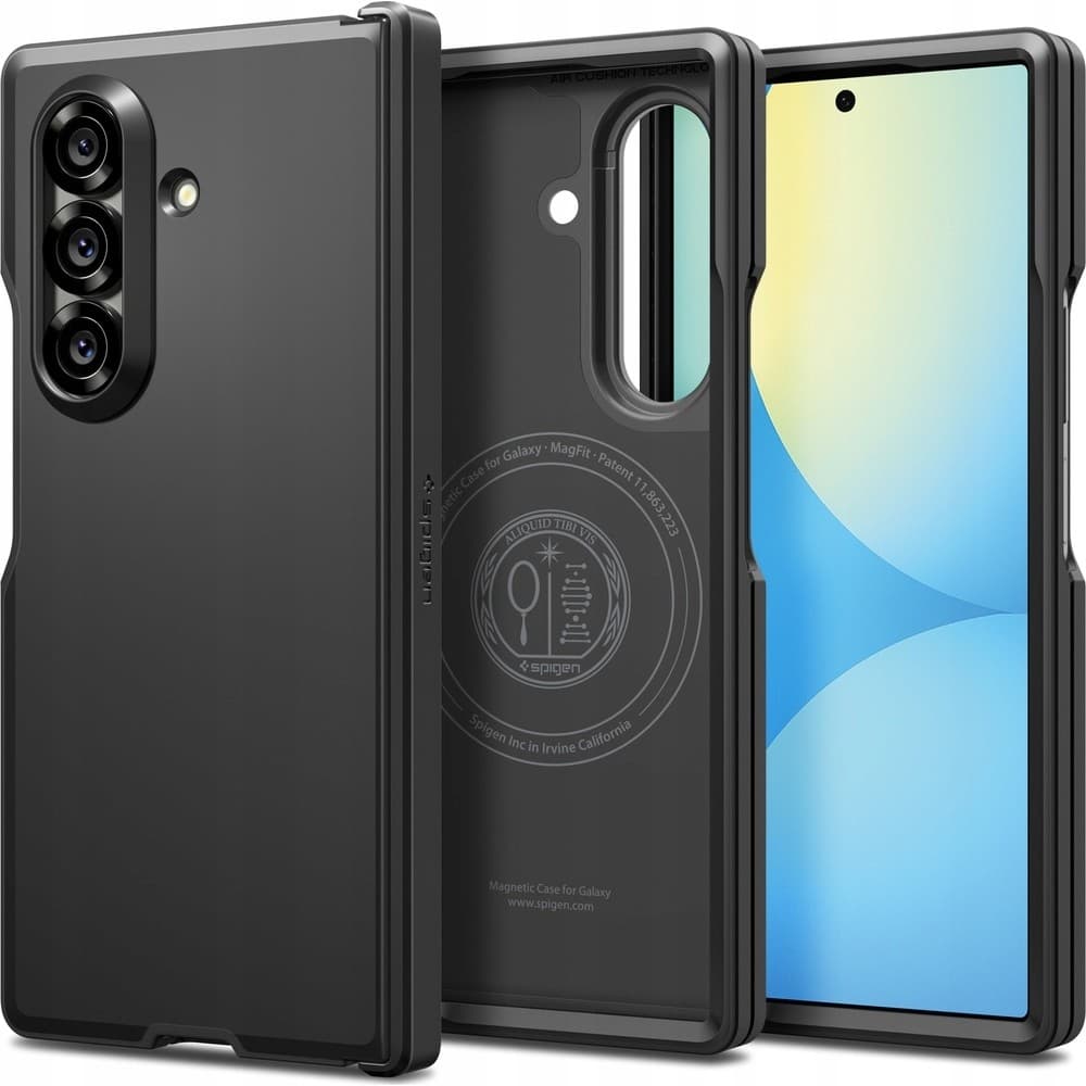 Black Spigen Tough Armor Pro mobile phone case designed for 20.3 cm (8") devices, featuring dual-layer protection, raised edges, and precise cutouts for camera and ports.
