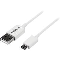 White 1m StarTech.com Micro USB Cable with USB-A to Micro-B connectors, sleek design.