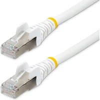 White StarTech.com 3m CAT6a Ethernet cable with gold-plated connectors and low smoke zero halogen design.