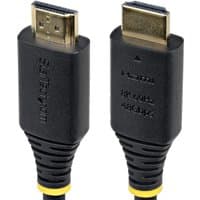 Black StarTech.com HDMI cable with gold-plated connectors, HDMI Type A, supports 8K at 60Hz, 4 meters long.