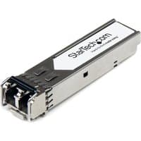 StarTech.com silver SFP+ module with black connector and white label, compatible with Palo Alto Networks.